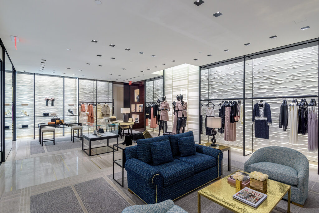 Artisan Stoneworks New York Luxury Stonework Chanel Beverly Hills Neiman Marcus Seating Area Display