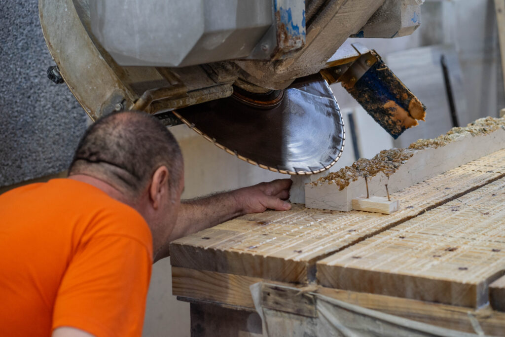 Artisan Stoneworks New York Luxury Stonework David Yurman Miami Design District Cutting Stone