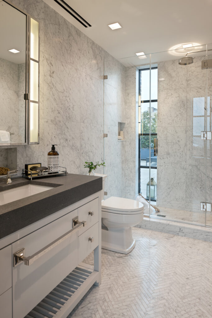 Artisan Stoneworks New York Luxury Stonework Puck Building Residence Half Bathroom