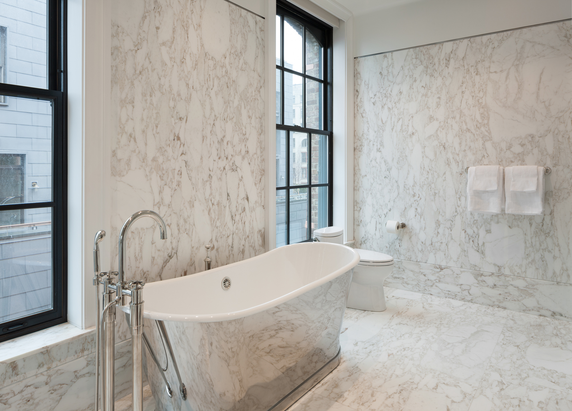 Artisan Stoneworks New York Luxury Stonework Puck Building Residence Master Bathroom Tub